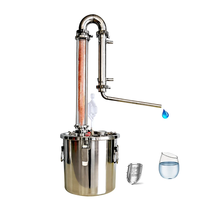 12L 304 stainless steel Household Alcohol Distiller Vodka Whiskey rum distiller Crystal copper mesh reflux column Private winery
