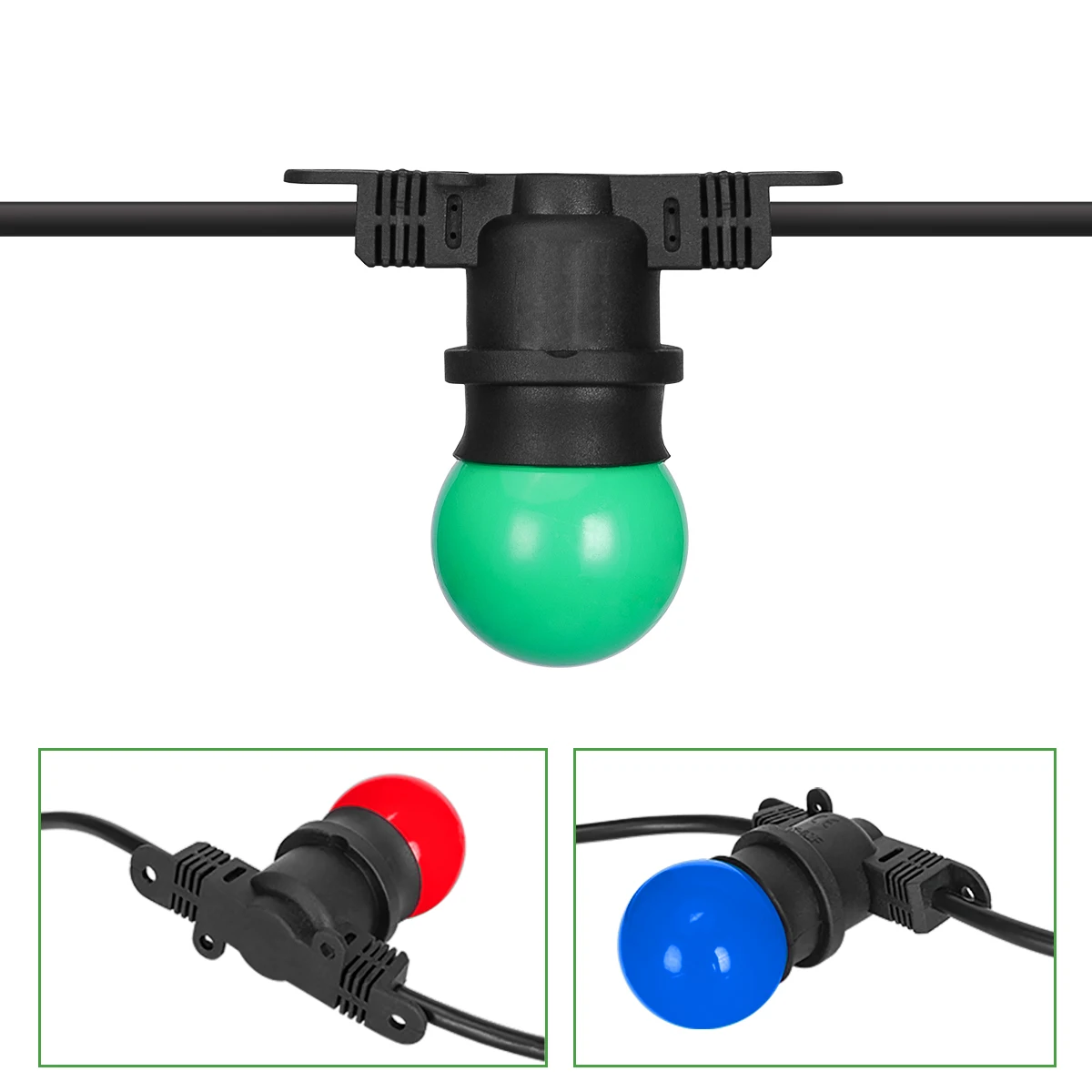 G45 RGB LED String Lights 15W Plug-in Outdoor Waterproof Christmas Light Mini Solar Wedding Light for Garden Application