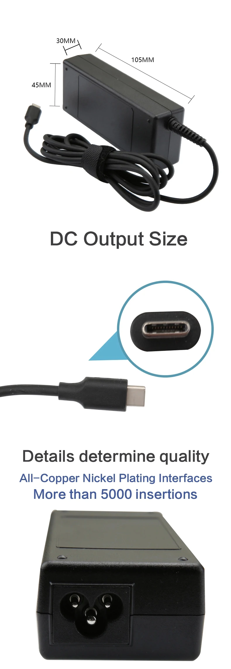 USB Type C Power Delivery Charger AC DC Adapter for Toshiba Xiaomi Air 12 For Nokia N1 45W