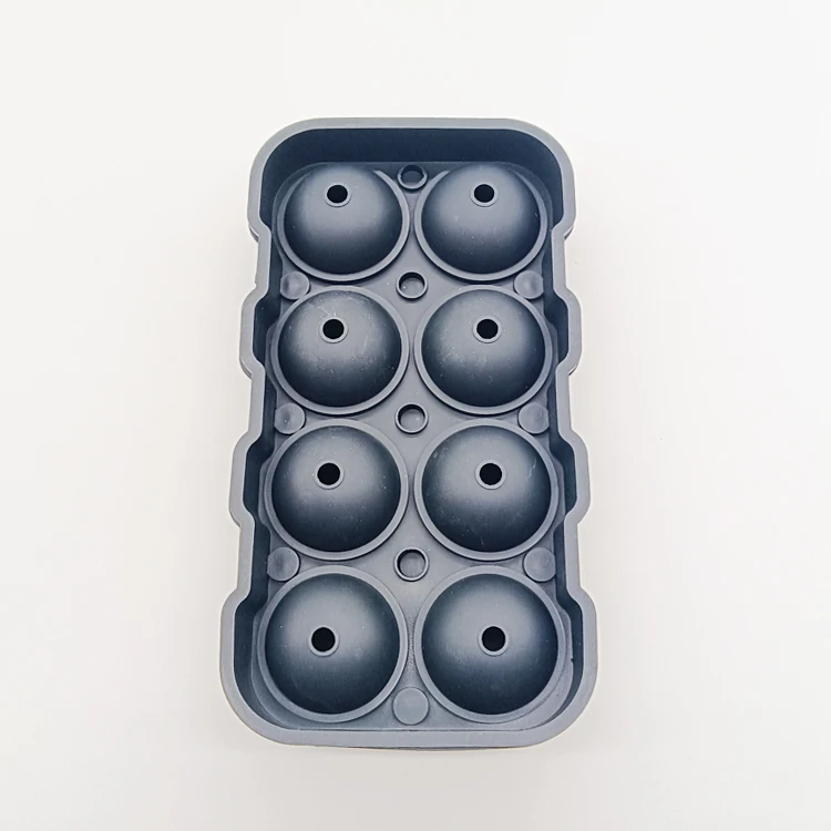 Ice Ball Cube Maker Mold Trays Custom Logo Round Ice Cream Mould Silicone Ice Cube Tray With Lid