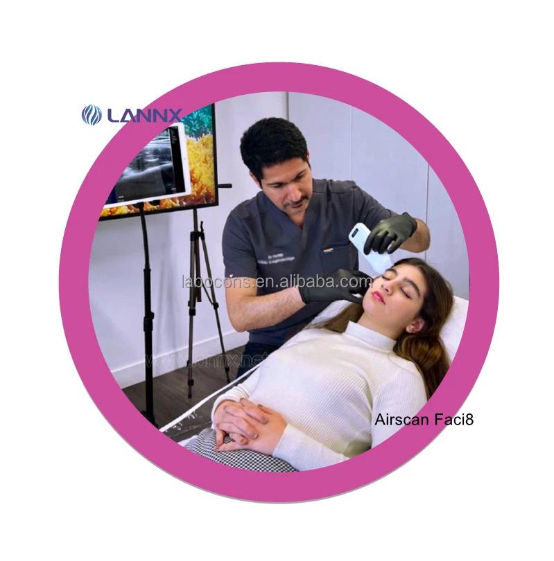 LANNX Airscan Faci8 Medical Women Cosmetic Facial Echocardiography Handheld probe Ultrasound Portable wireless Ultrasound probe