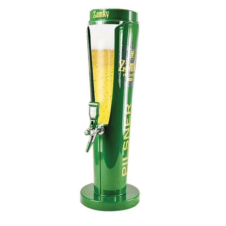 Home Bar Accessories LED Lighted Bar Juice Drink BeverageBeer Tower With Ice Tube Beer and Wine Dispenser Beer Tower 3l 2l 1.5l