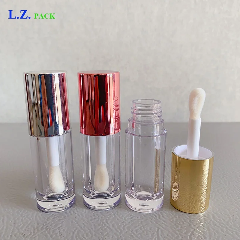 LZ Pack 100pcs 6ml 6.5ml Lip Oil Packaging Tubes Custom Logo Thick Big Brush Big Wand Luxury Lip Gloss Tubes With Applicator
