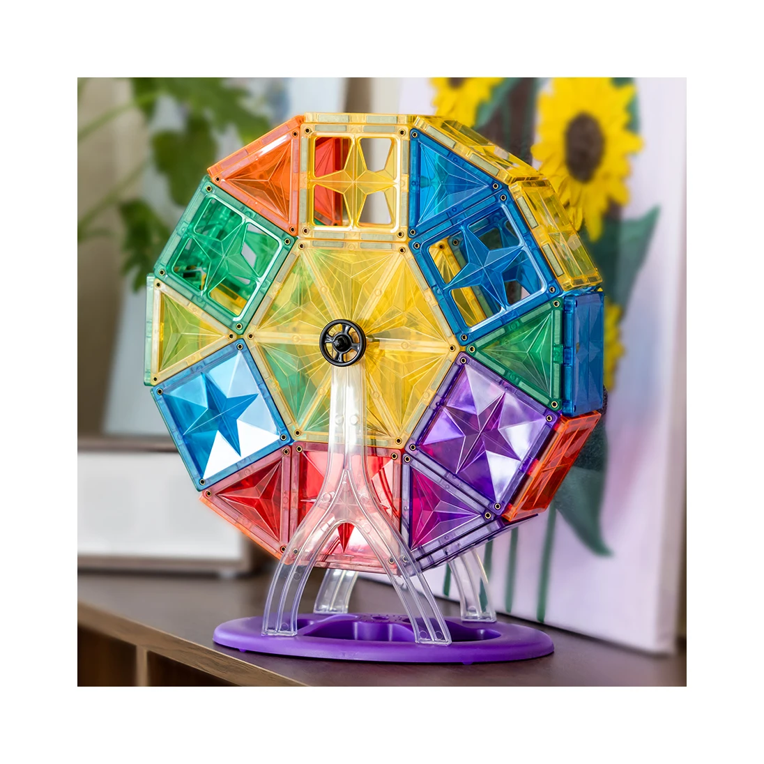 MNTL Ferries Wheel Magnetic Tile Set Juguetes Educativos Kids Montessori Toys Educational Magnetic Block Toys For Kids Learning