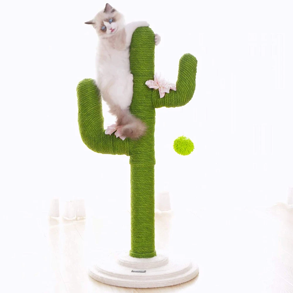 Hot-selling cactus shape sisal rope Cat Scratching Post with Toy Cat Scratching Post and Climbing toy