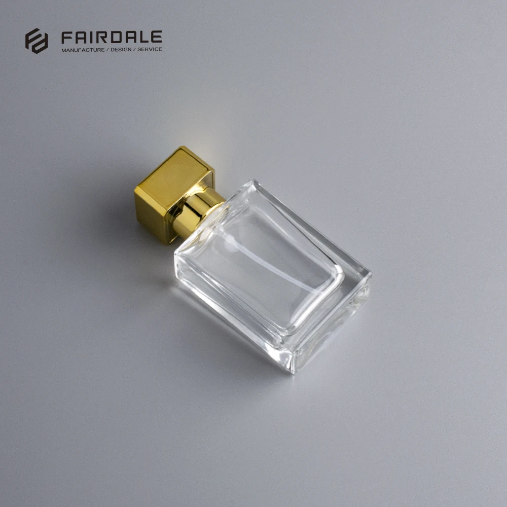 High Quality Cosmetic Packaging Gold Cap Spray Bottles Perfume Bottle 50ml