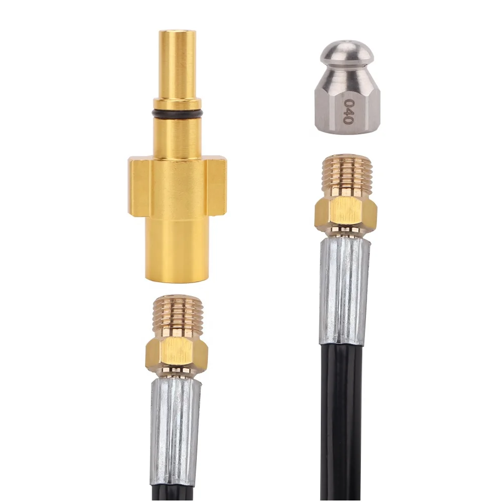 Sewer Drain Water Cleaning Hose Sewage Pipe Blockage Clogging Hose Cord Nozzle for AR Bosche High Pressure Washer