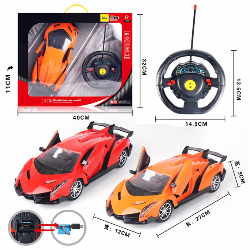 1:16 gravity sensor steering wheel five way open door sport race car model radio control car toy