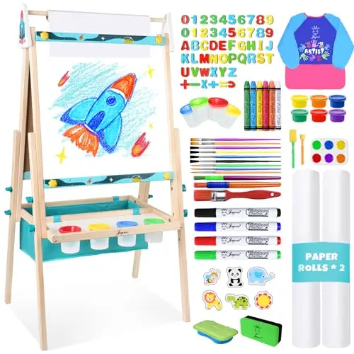 Hot sale dry erase children easel magic kids painting writing magnetic white board stand drawing Toys