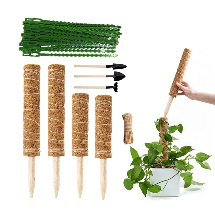 Garden Plant Support 10PCS Kit Stackable Climbing Thicken Coco Totem Stick Moss Pole