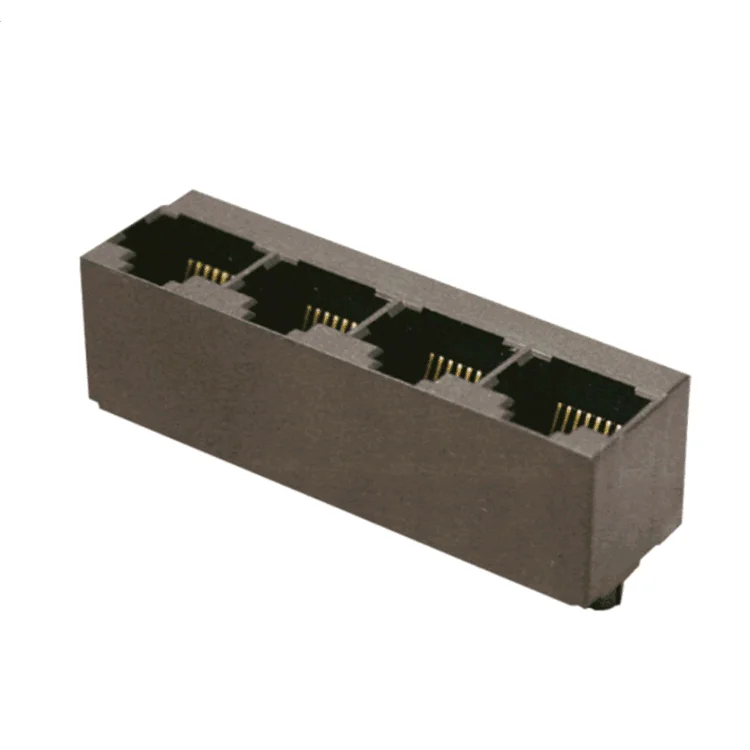 8P8C модульный разъем пластик 1x4 порты и разъёмы вертикальный RJ45 литья под давлением