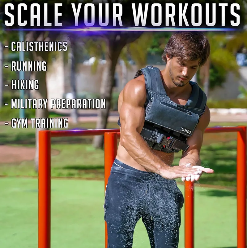 Grey Weight Vest Plate Wholesale Custom Adjustable Fitness Weighted Vest for men training 10kg 12kg 16kg 20kg 30kg