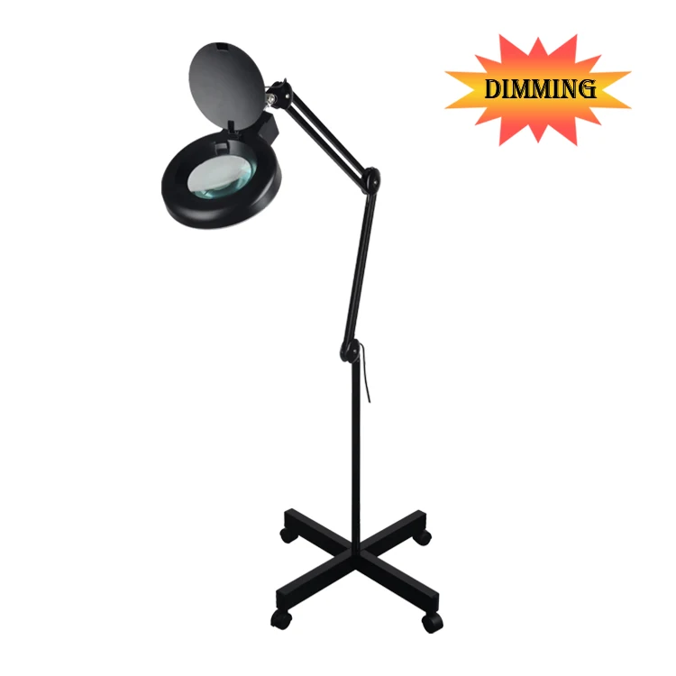 Facial eyelash extension magnifying lamp beauty salon magnifying glass with light with floor stand magnifying lamp