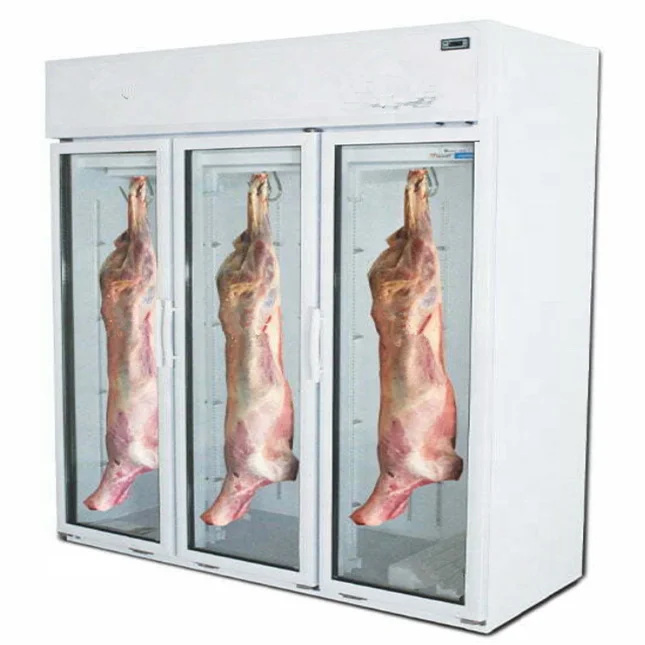 Commercial Supermarket glass meat freezer commercial open chicken seafood refrigerated display meat cabinet
