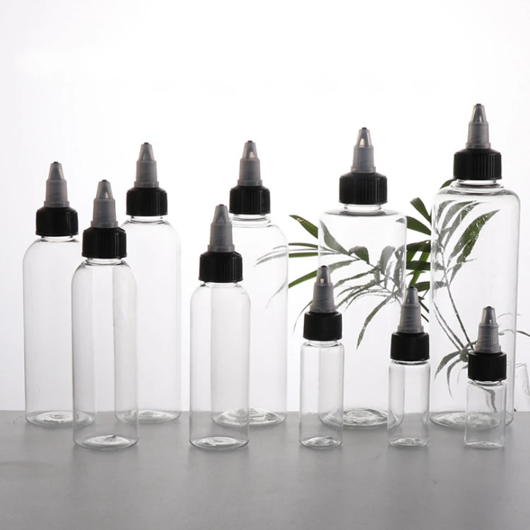 Wholesale Refillable Nozzle Twist Pointed Cap Plastic Squeeze Bottle Hot Sauce Squeeze Tube Lotion Bottles