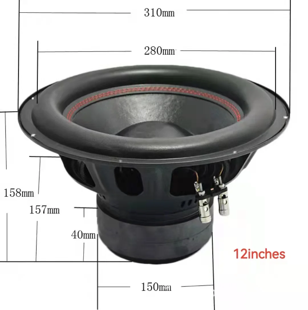 High Sound Quality Car Spl Sub Woofer Audio 600W Powered 12 Inch Dual Magnetic 4 Ohm Car Subwoofer Speaker