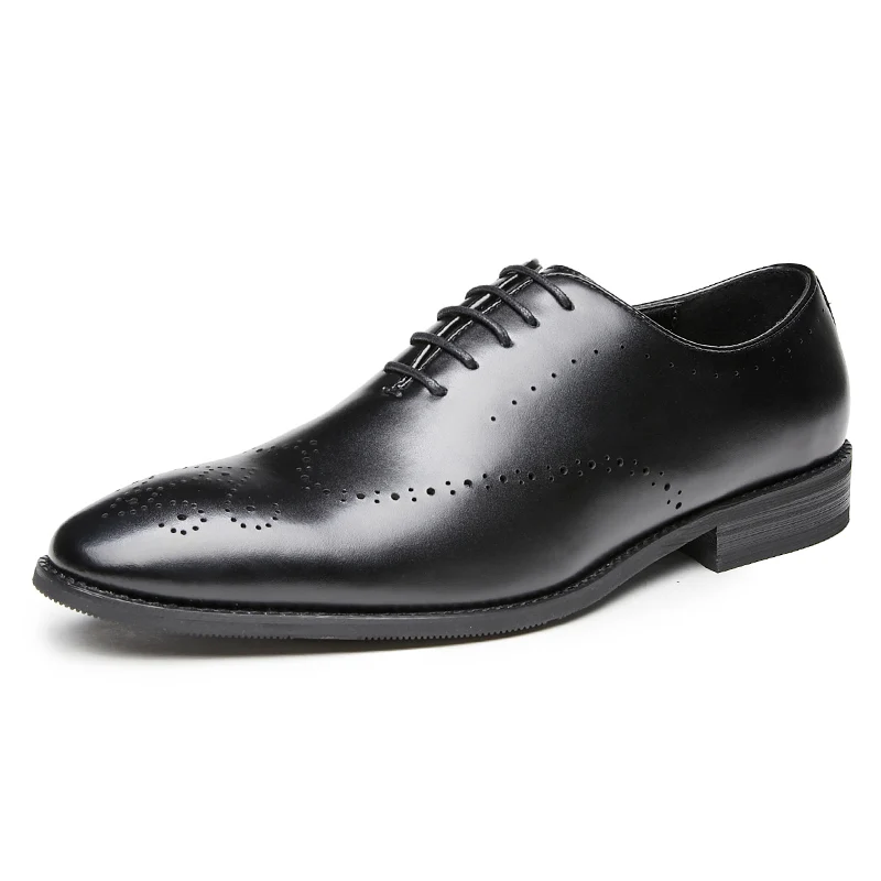 Business men genuine leather shoes waxed lace design pig skin lining two layer cowhide High quality sponge back pad