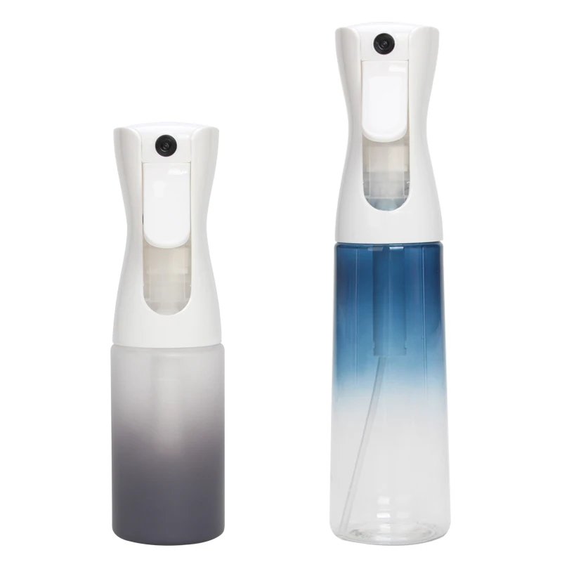 Custom 200ml 300ml 500ml plastic fine mist water Hair Salon Custom Empty Continuous Spray Bottle