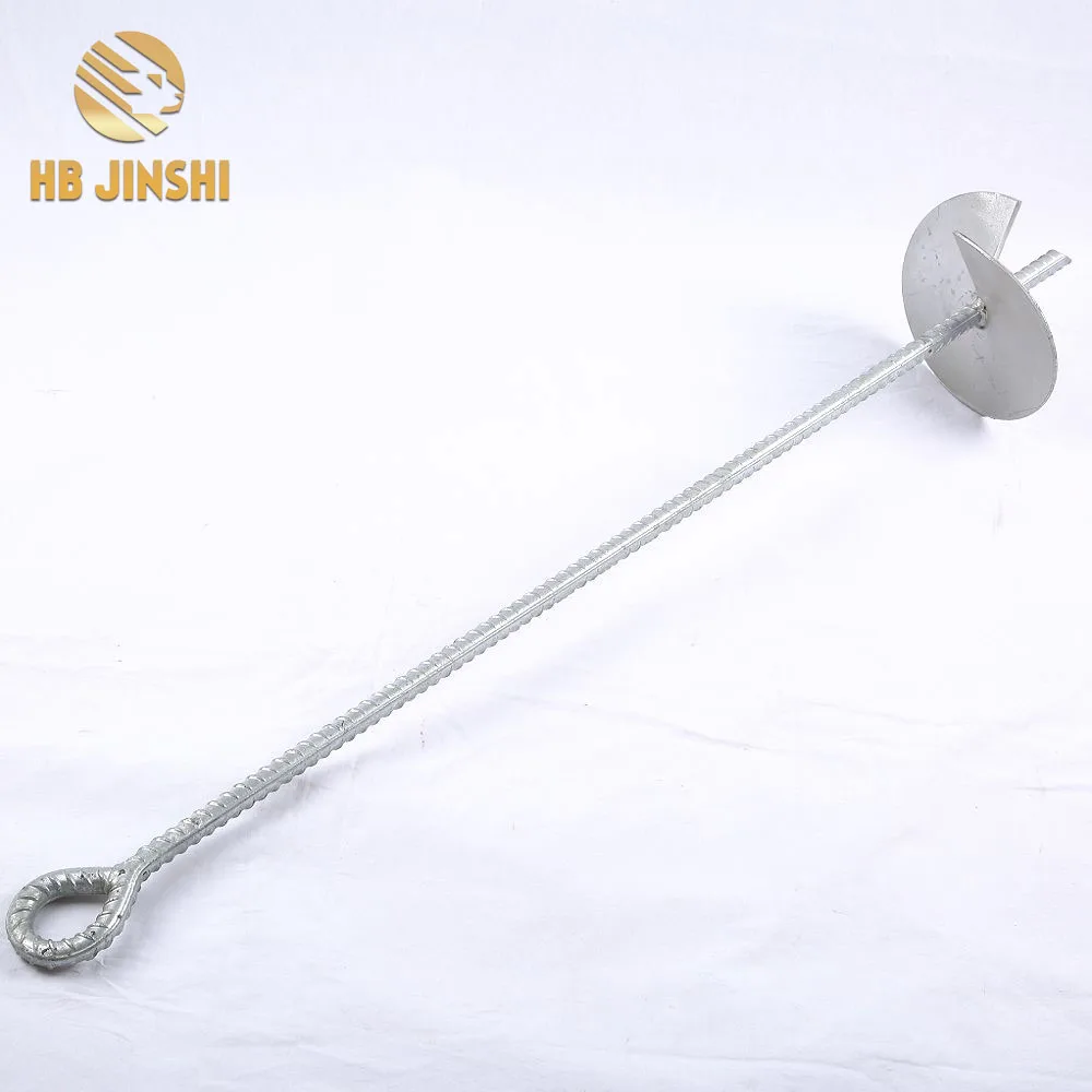 Heavy Duty Galvanized Steel Rod 16mm Diameter 110 cm Height Helix Auger Screw Anchor