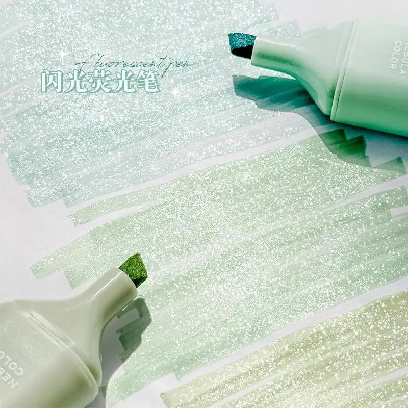 Wholesale Stationery Ins Style 4Pcs Packing Colorful Glitter Marker Pen Study Note Highlighters