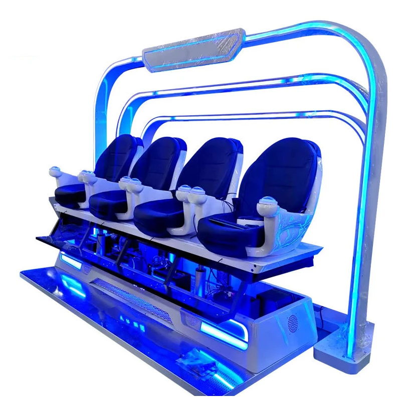 2023 New Arcade Game 4 Person 9D Virtual Reality Simulator Roller Coaster Shooting Games For Amusement Park