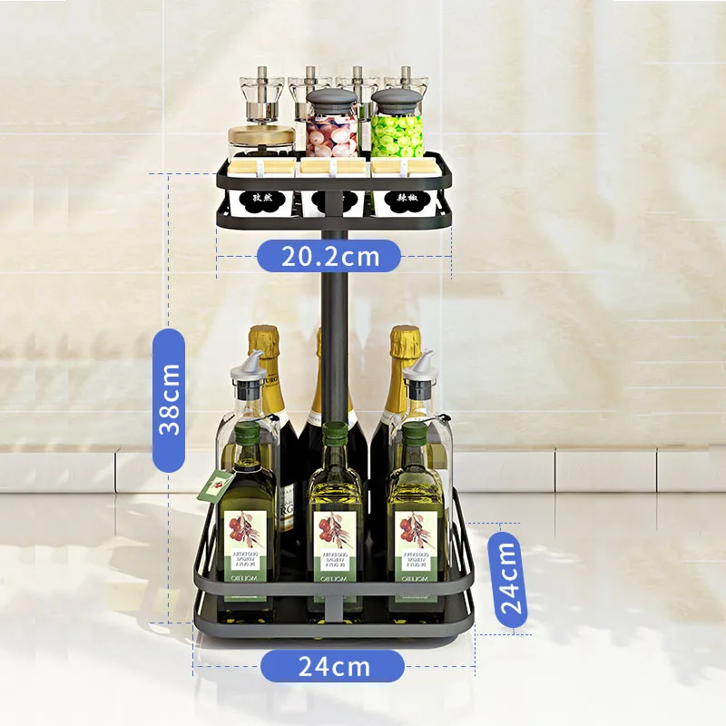 
Wholesale 2 Tier Square Shape Stainless Steel Lazy Susan Turntable Organizer 