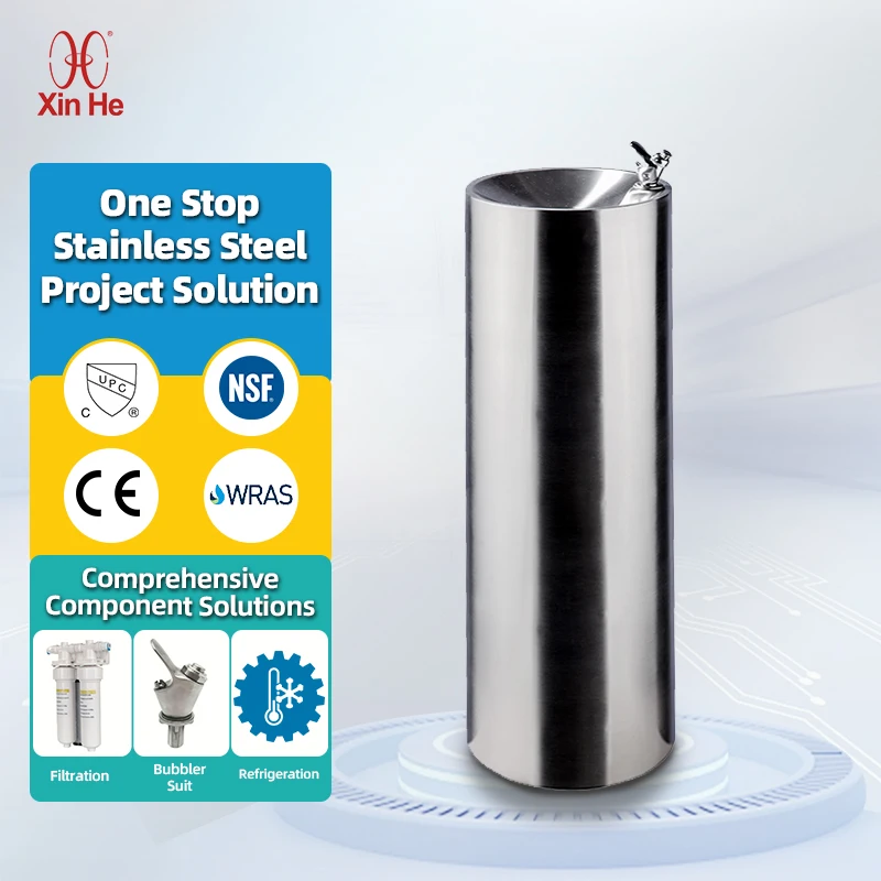 Customized 304 316 Stainless Steel Drinking Water Freestanding Commercial Drink Fountain