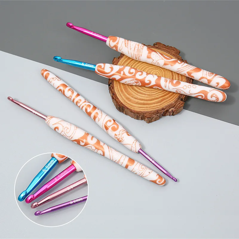 YIWU GILLIAN factory direct DIY custom crochet hooks  knitting needle crochet hook rubber crochet hook