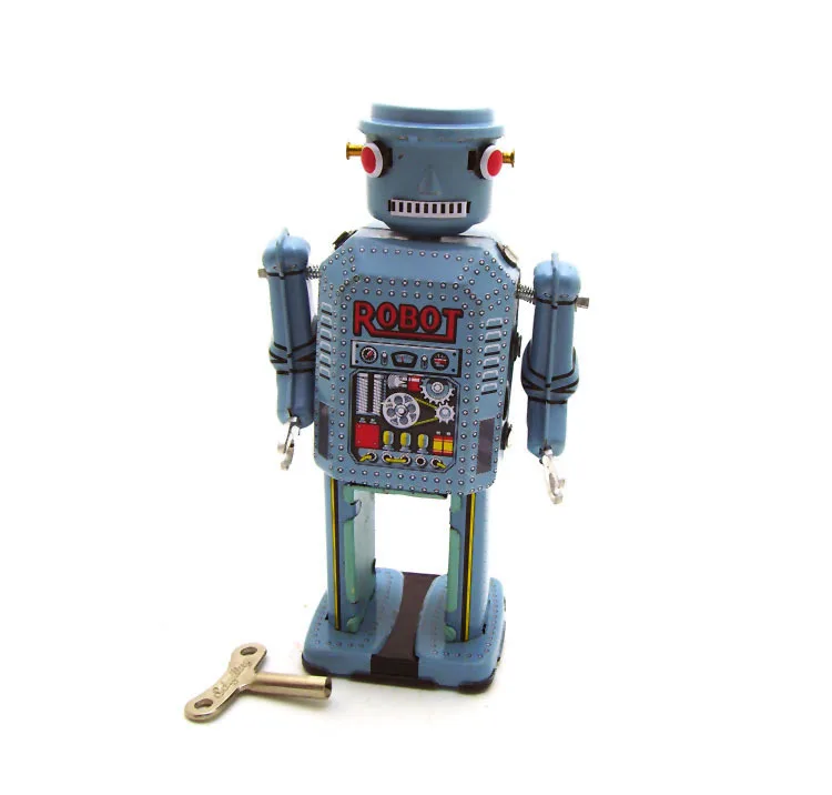 Display Decoration Gift Market Big Eyes Wind Up Toy Robot