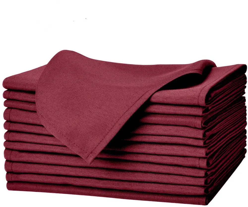 MRTONG High Quality Wholesale Custom  Cloth Napkins Washable  Dinner Napkins  Polyester Napkins