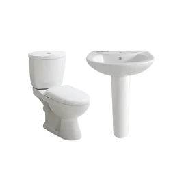 Modern style ceramic sanitary ware two piece toilet bowl color bathroom wc toilet and basin toilet set