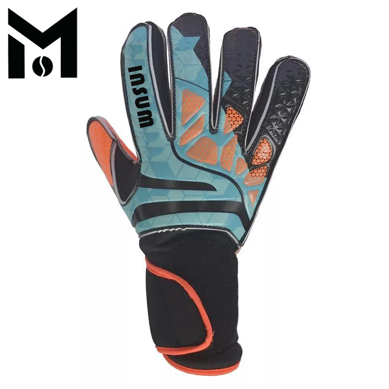 
China OEM Custom Professional Thick Green Goalkeeper Gloves with Finger Protection for Football Latex Goalkeeper Glove 