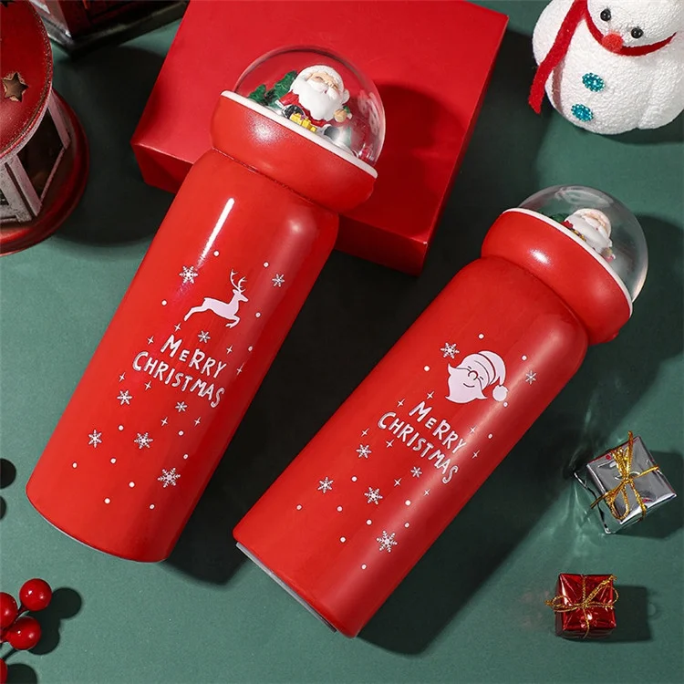 2021 new style Christmas presents double wall lovely Santa Claus and Santa Deer bottles travel thermos