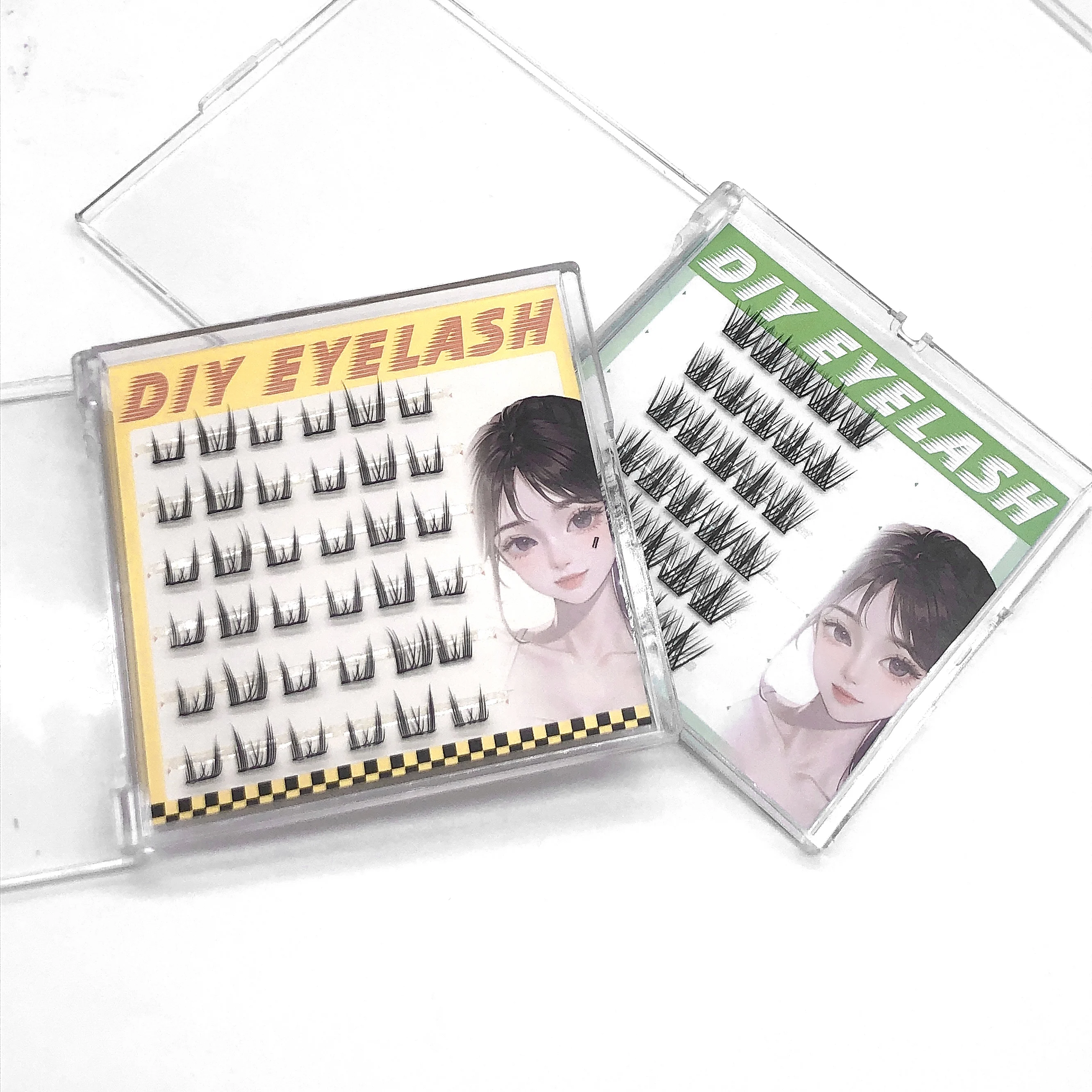 Wholesale NO glue need segment faux mink at Home DIY cluster lashes extension Private Label Pre Glued Self-adhesive