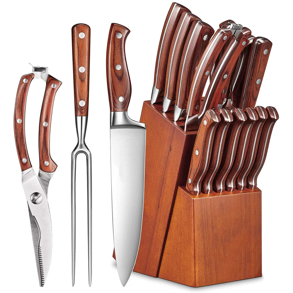 
Hot sale 3cr15 pisau chef kitchen utility sets cooking butcher stainless steel kitchen knives 