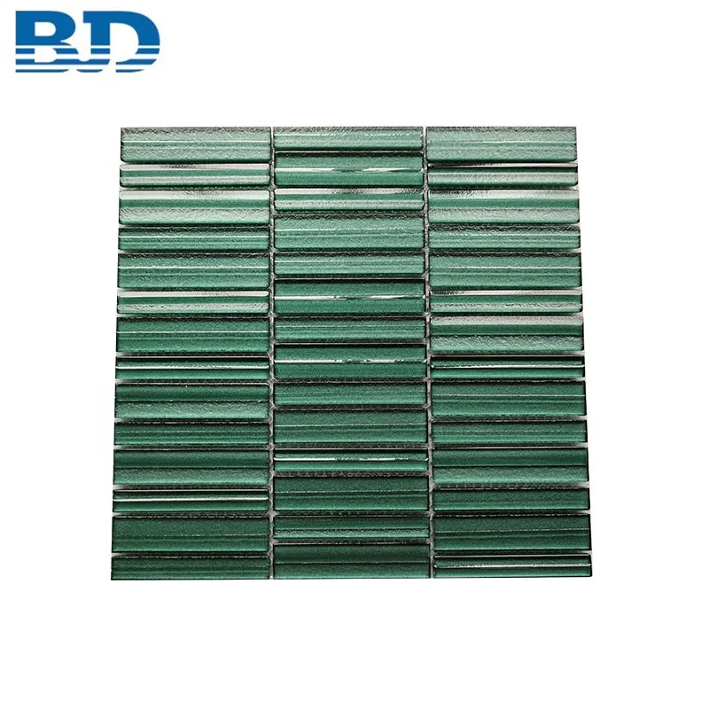 Avocado Green Home Wall Stacked Glass Mosaic Tile