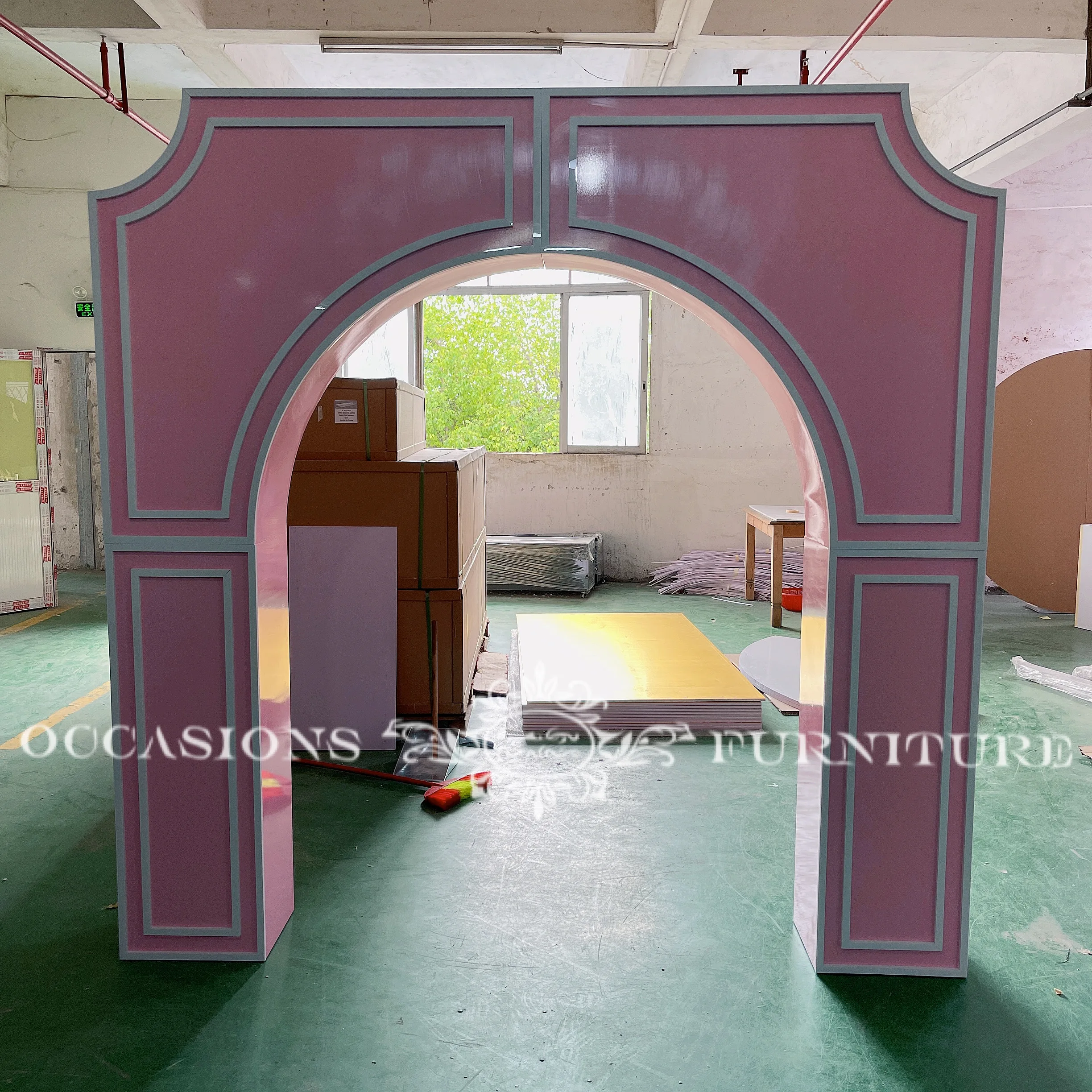 3D cutting event decor Acrylic Arches pink wedding arch