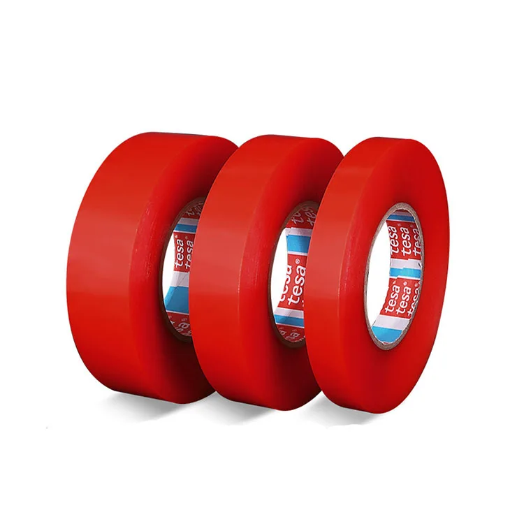 Tesa 4965 Original double sided transparent PET film tape red polyester film double sided transparent PET film tape