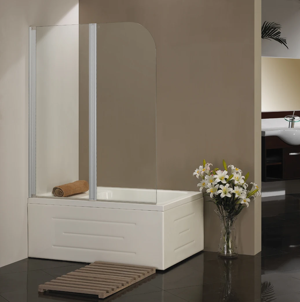 Bathroom folding shower bath screen