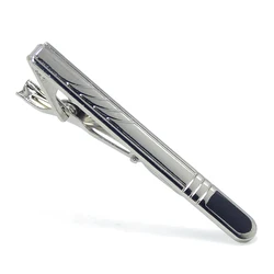 Fashion Jewelry Men Gifts Metal Necktie Bar Dress Shirt Accessories Tie Pin Wedding Ceremony Blank Simple Black Silver Tie Clip