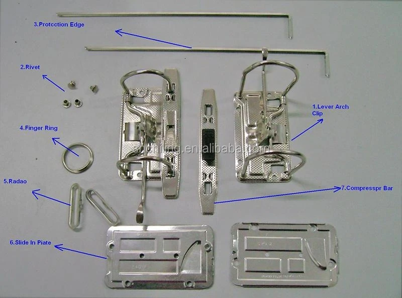 Lever Arch File Clip Silver Metal OEM   Piece Stationery Plate Color Slide Material Origin Type  SGS