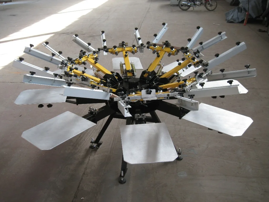 Hot selling rotary 6 colour T shirt carousel Silk screen printing machine mesin sablon impresora
