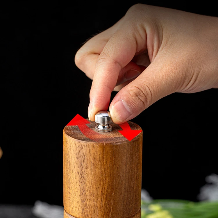 A2759  Kitchen Acacia Wood Manual Lapping Grinder Cruet Salt Peppers Castor Tool Seasoning Pepper Mill