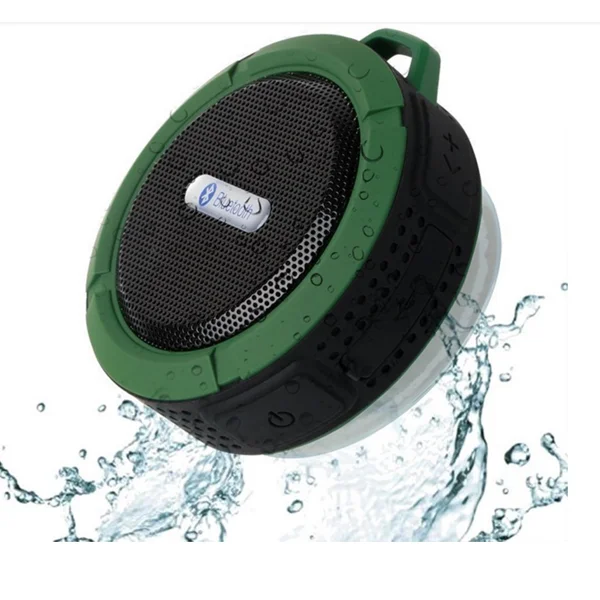 Уличный портативный беспроводной мини-динамик с Bluetooth, водонепроницаемый динамик с присоской, поддержка микрофона/душевых звонков/FM-радио