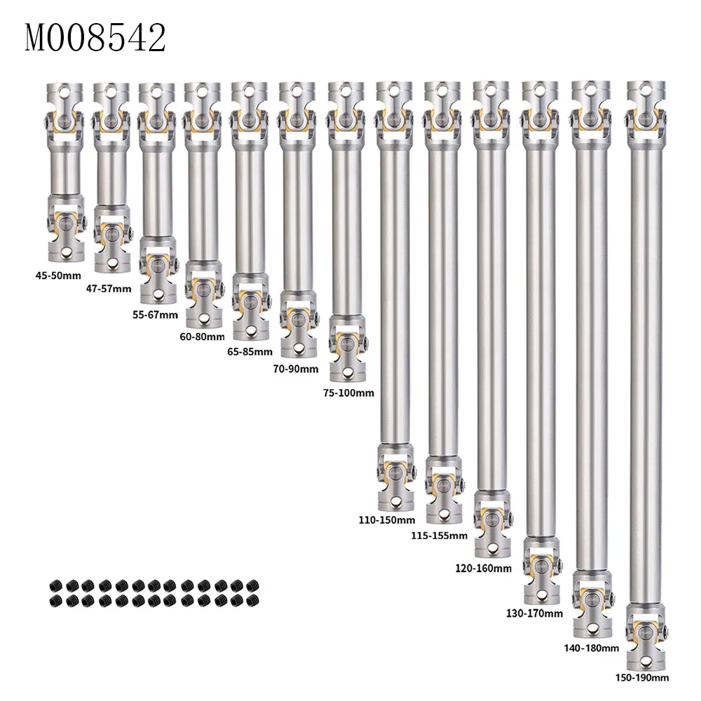 Strengthen RC Car Metal 65-85mm/70-90mm/75-100mm Drive Shaft Joint for 1/14 Tamiya Trailer Tractor Truck Model Car Spare Parts