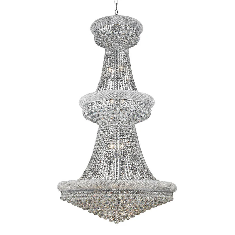 Gold Crystal Chandelier Lighting Foyer Decoration Luxury Modern Empire Crystal Chandelier for High Ceilings