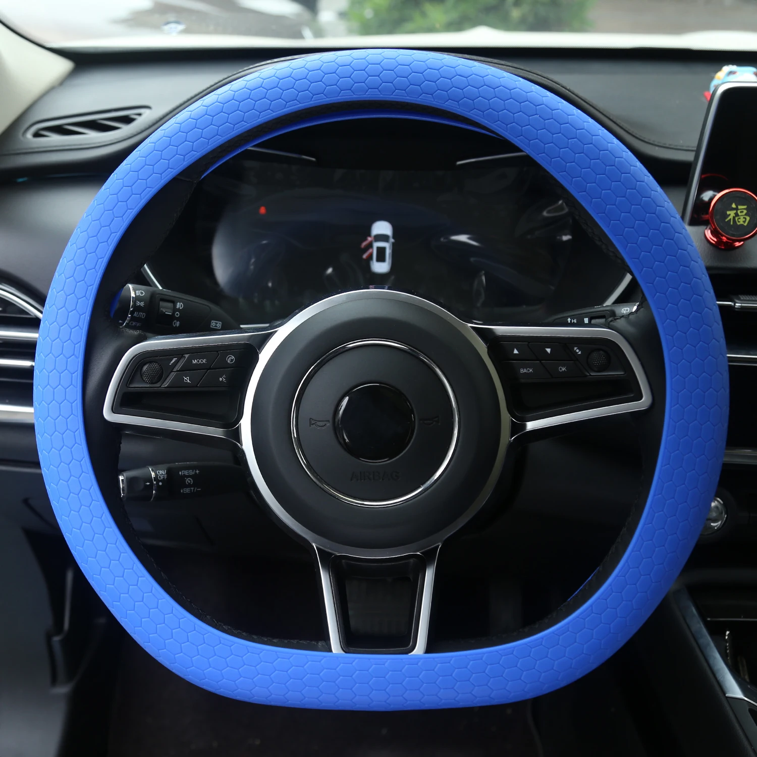 Honeycomb Pattern Cheap Colorful Pink Purple Blue Black Plastic Rubber Resin Silicone Steering Wheel Covers