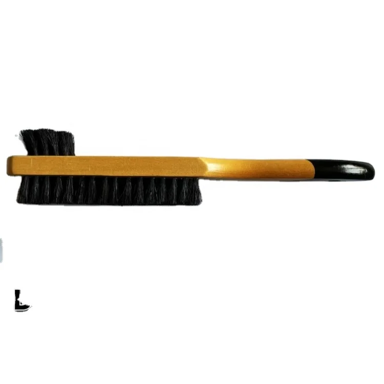 Factory Wholesale Double Sided Wooden Shoe Polish Sneaker Cleaning Multifunctional Soft Bristle Shoe Brush