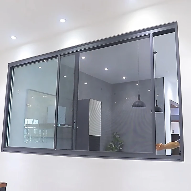 2024 New design Aluminium fixed house window glass design large sliding windows for porch balcony
