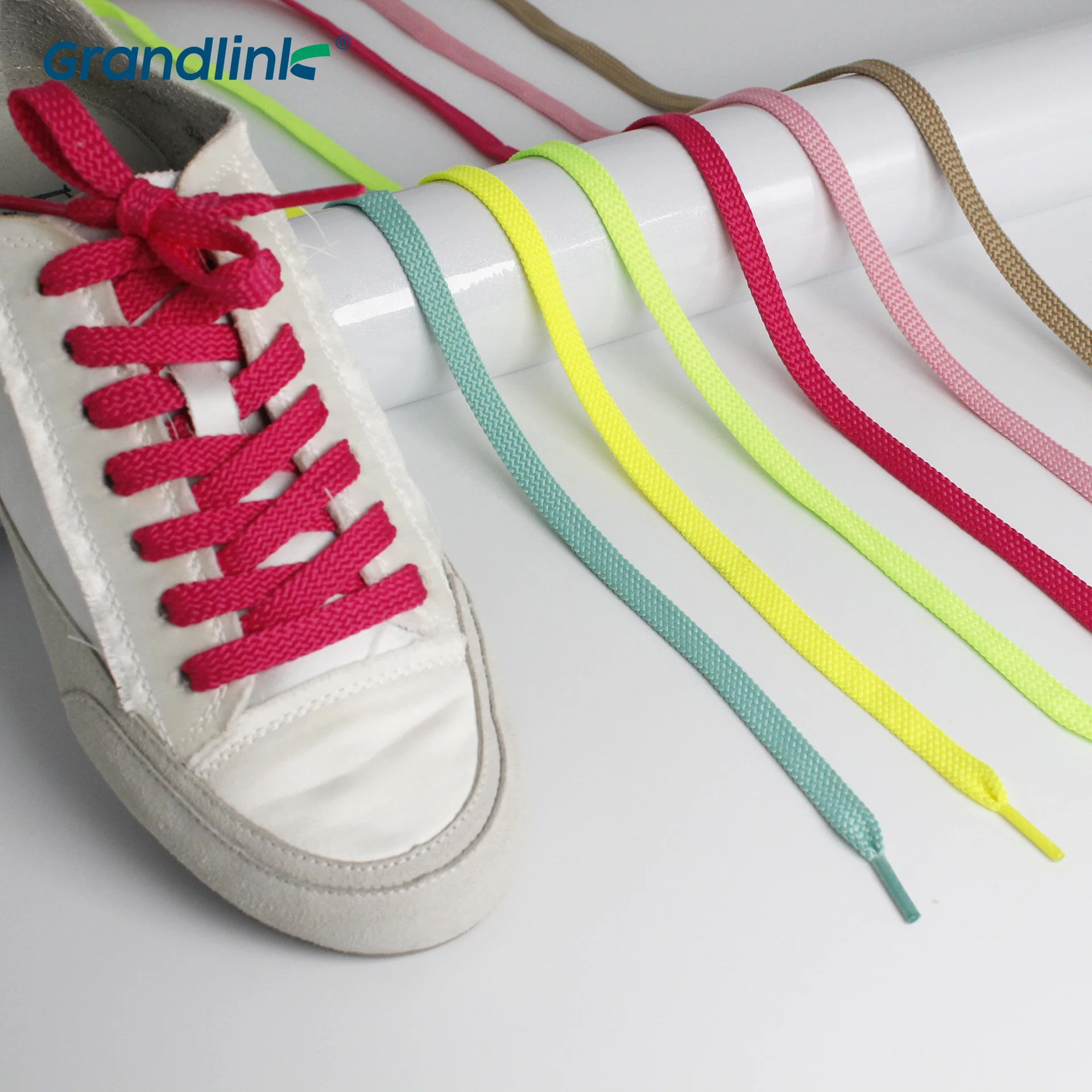 Hot Selling Polyester Weave Multicolor Flat Shoelace Custom Color Shoestring Shoe Strings for Sneaker